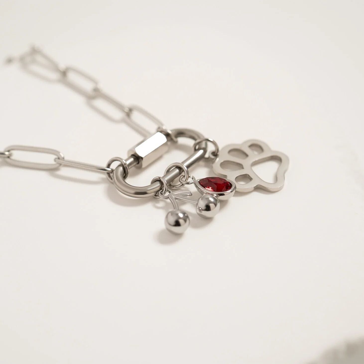 18K Gold Cherry Charm – Stainless Steel Charm With Red Enamel Finish - charm | Sunflower Soul Boutique