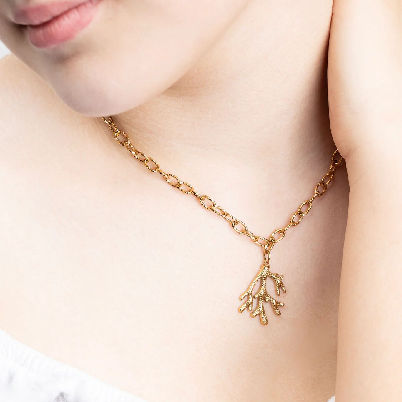 18K Gold Coral Charm – Hypoallergenic Stainless Steel Marine Motif Jewelry - Charms | Sunflower Soul Boutique
