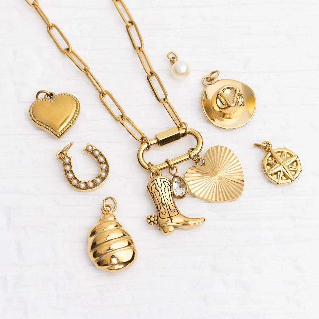 18K Gold Cowboy Charm Set – Premium Stainless Steel Western Coastal Jewelry - Jewelry sets | Sunflower Soul Boutique
