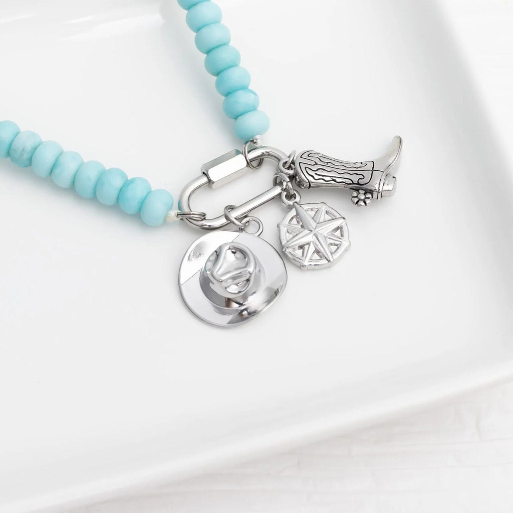 18K Gold Cowboy Charm Set – Premium Stainless Steel Western Coastal Jewelry - Jewelry sets | Sunflower Soul Boutique