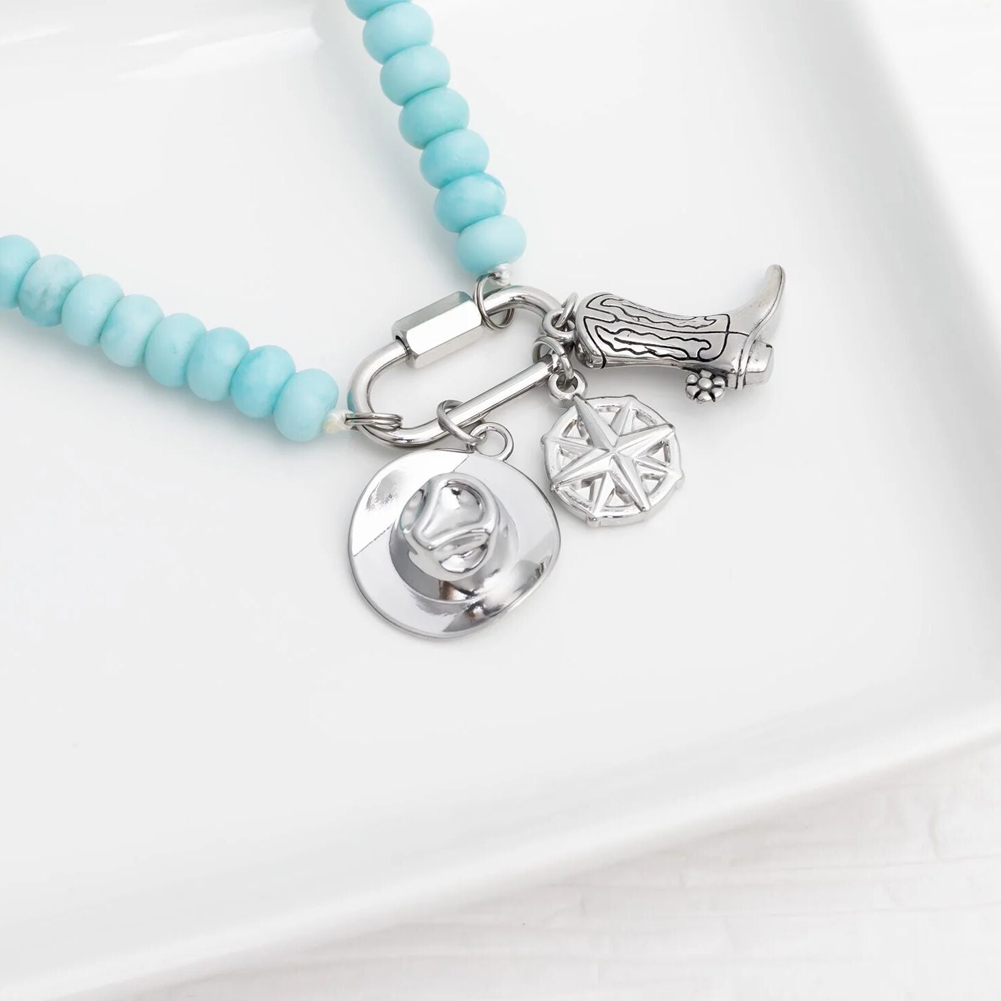 18K Gold Cowboy Charm Set – Premium Stainless Steel Western Coastal Jewelry - Jewelry sets | Sunflower Soul Boutique