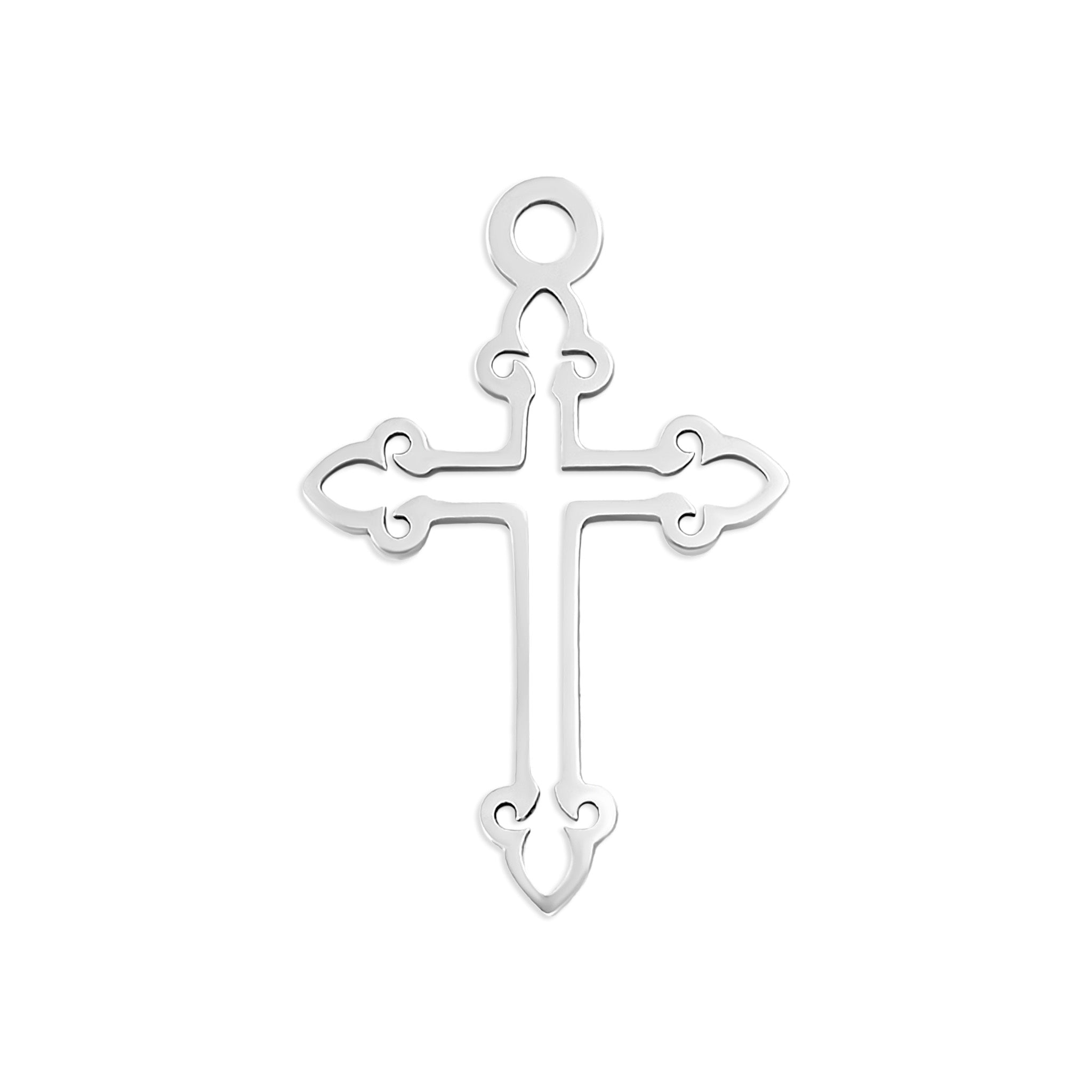18K Gold Cross Charm – PVD Coated Stainless Steel Religious Pendant for Everyday Wear - charm | Sunflower Soul Boutique
