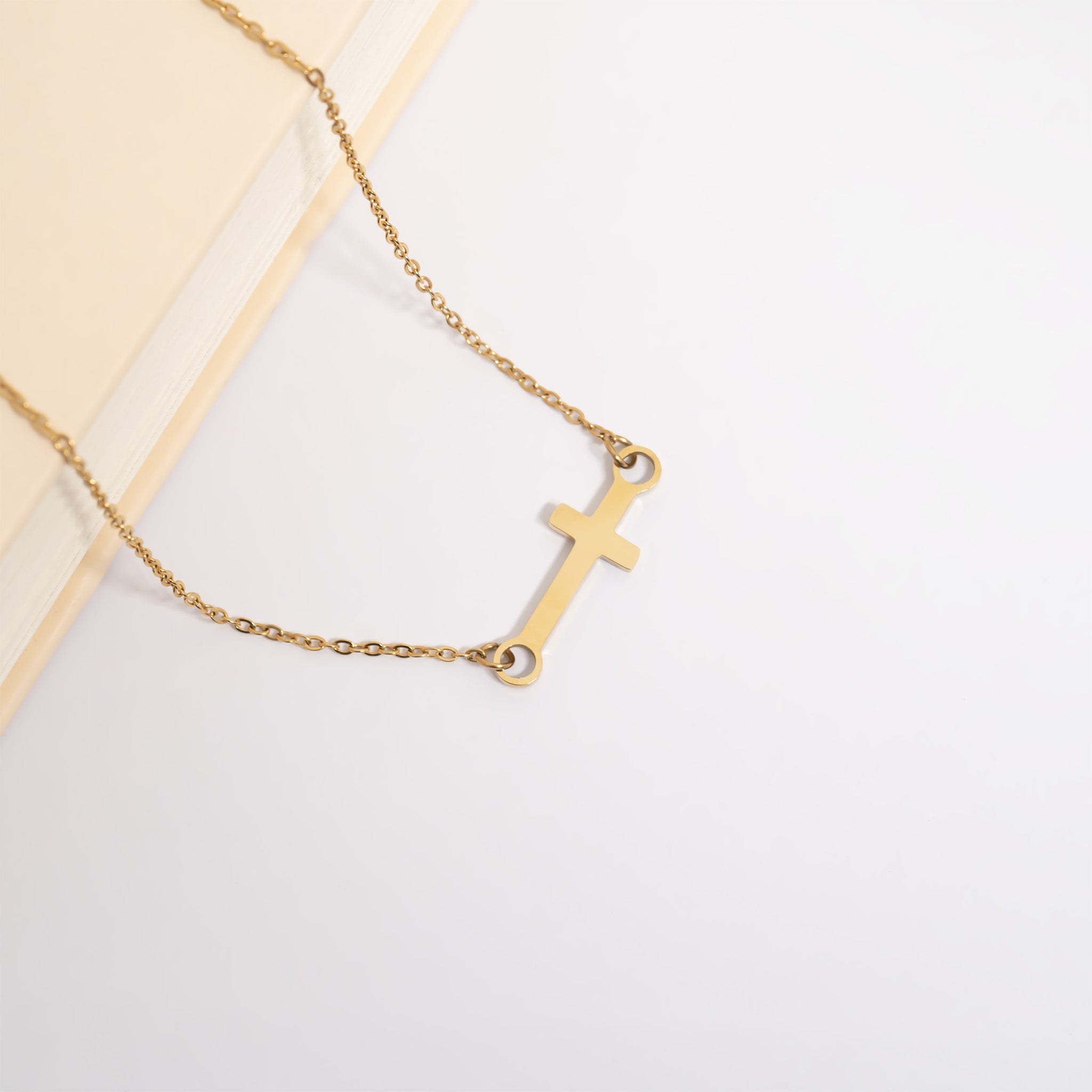 18K Gold Cross Charm – Versatile Stainless Steel Connector | Hypoallergenic Jewelry - Charms | Sunflower Soul Boutique