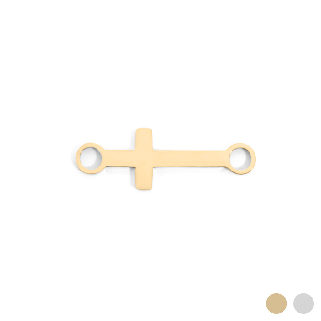 18K Gold Cross Charm – Versatile Stainless Steel Connector | Hypoallergenic Jewelry - Charms | Sunflower Soul Boutique