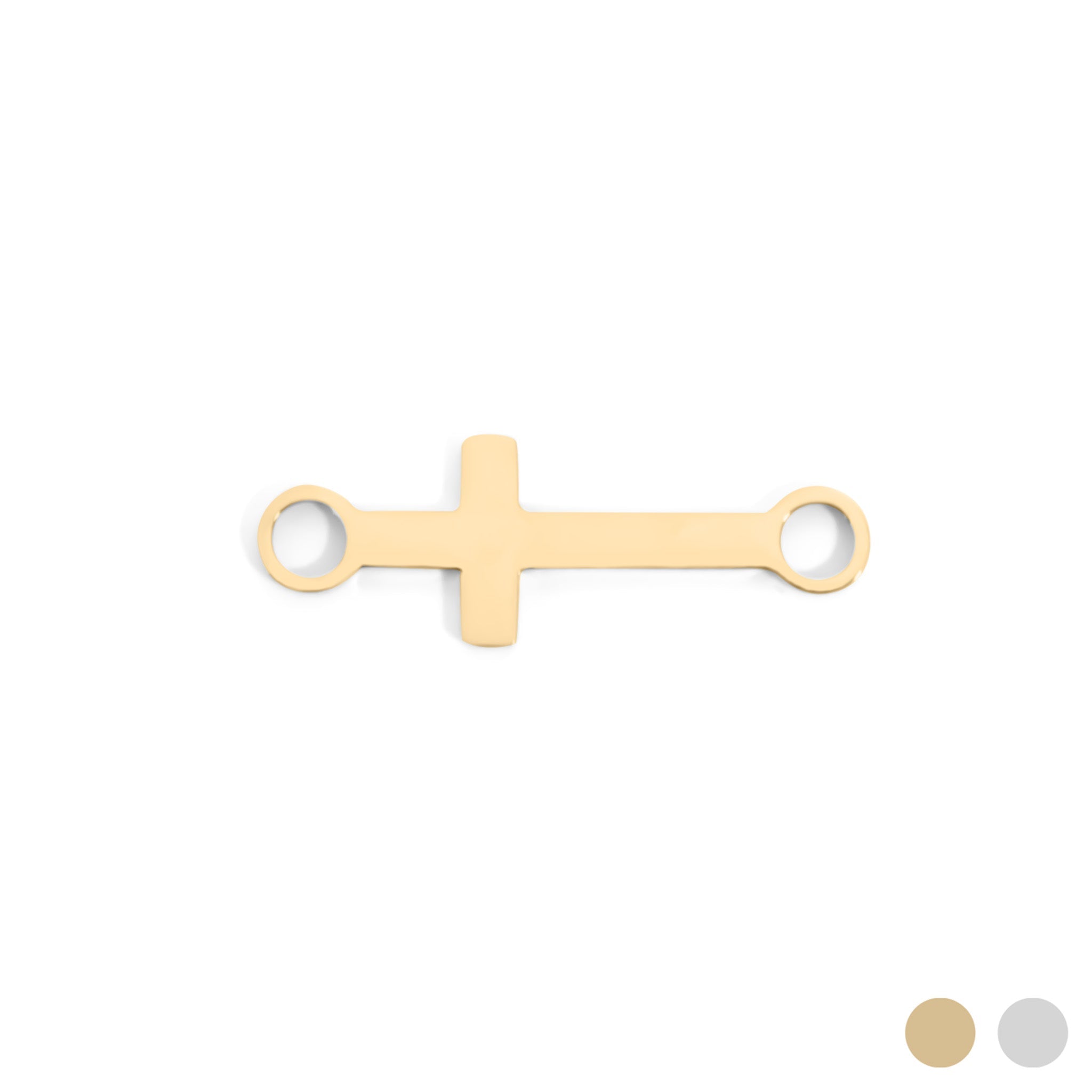 18K Gold Cross Charm – Versatile Stainless Steel Connector | Hypoallergenic Jewelry - Charms | Sunflower Soul Boutique
