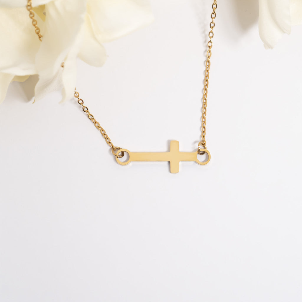 18K Gold Cross Charm – Versatile Stainless Steel Connector | Hypoallergenic Jewelry - Charms | Sunflower Soul Boutique