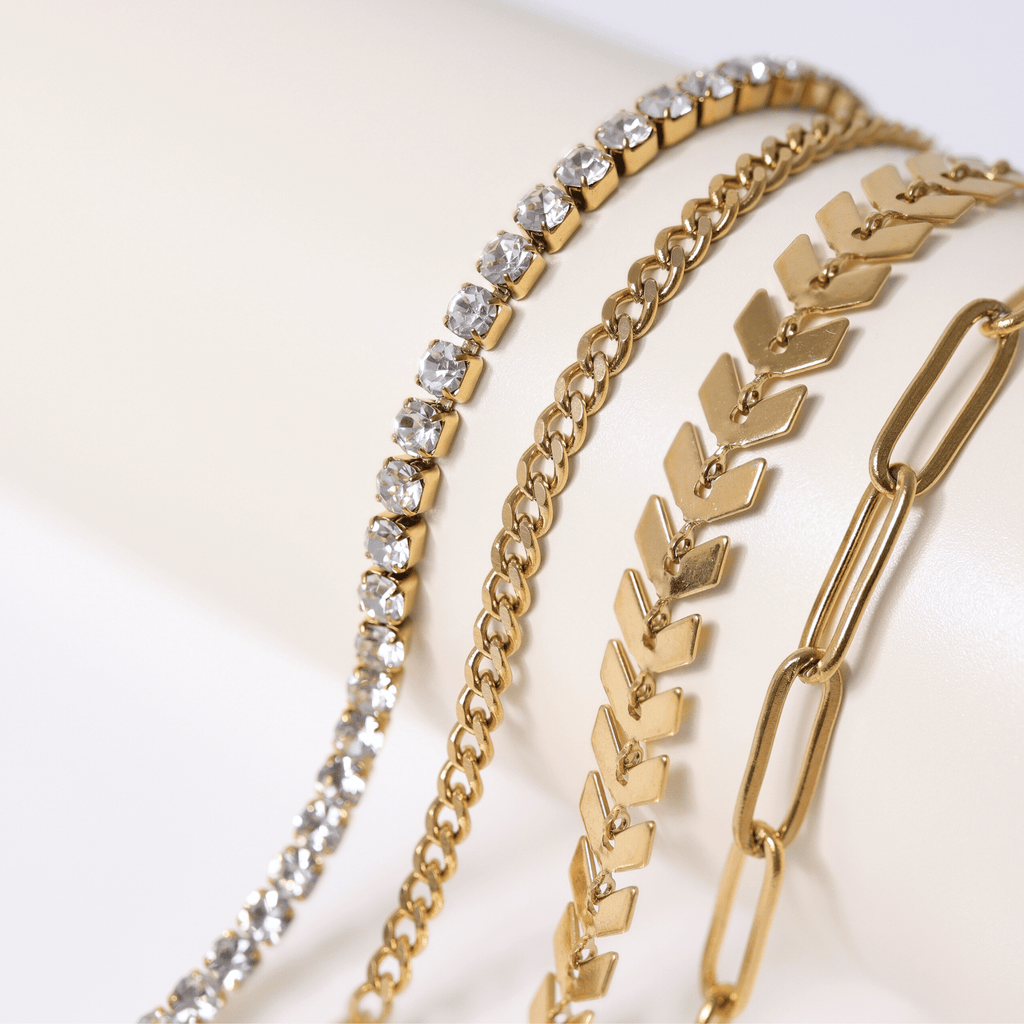 18K Gold Curb Chain – Diamond Cut Flat Stainless Steel Necklace with Lobster Claw Clasp - Chain | Sunflower Soul Boutique