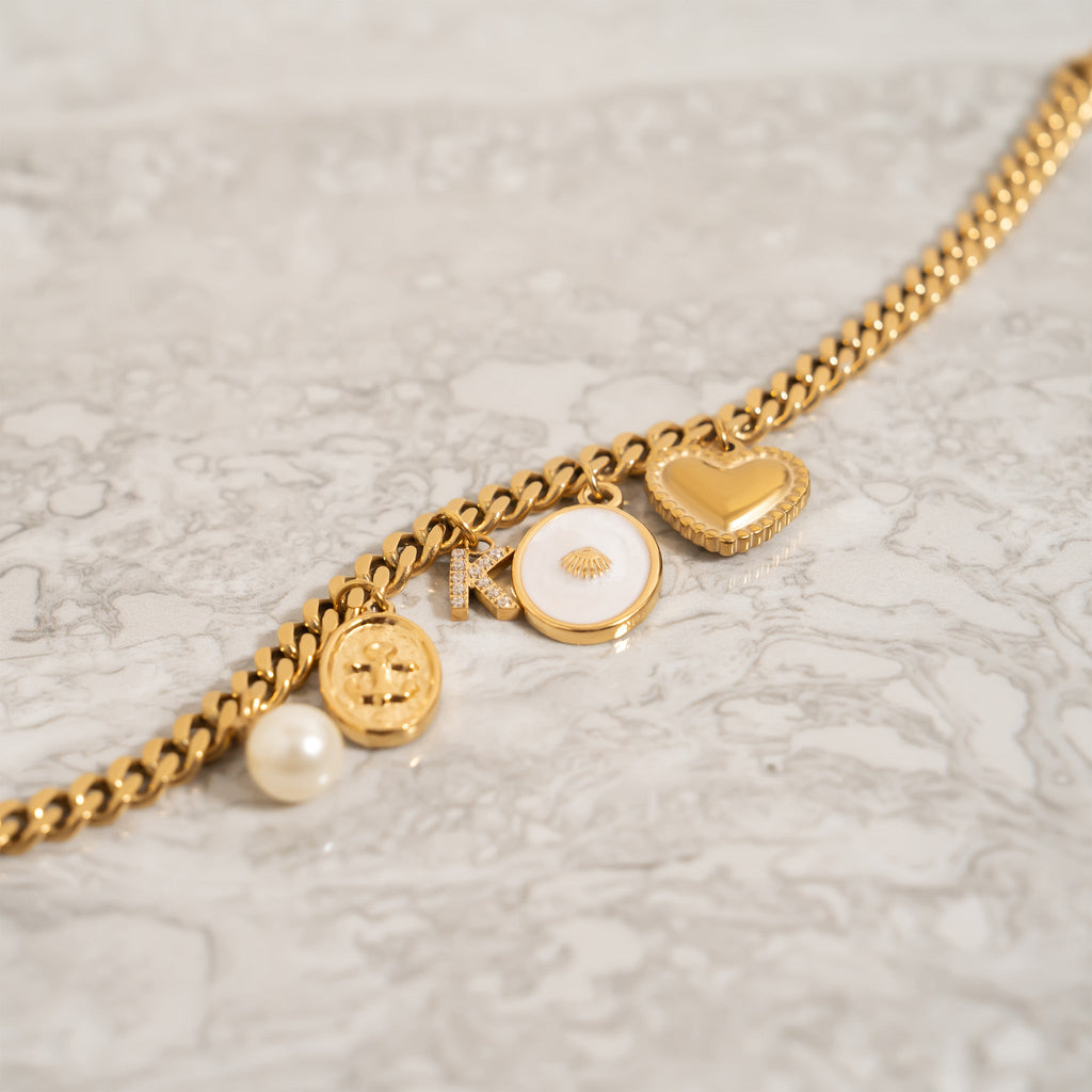 18K Gold Curb Chain – Diamond Cut Flat Stainless Steel Necklace with Lobster Claw Clasp - Chain | Sunflower Soul Boutique