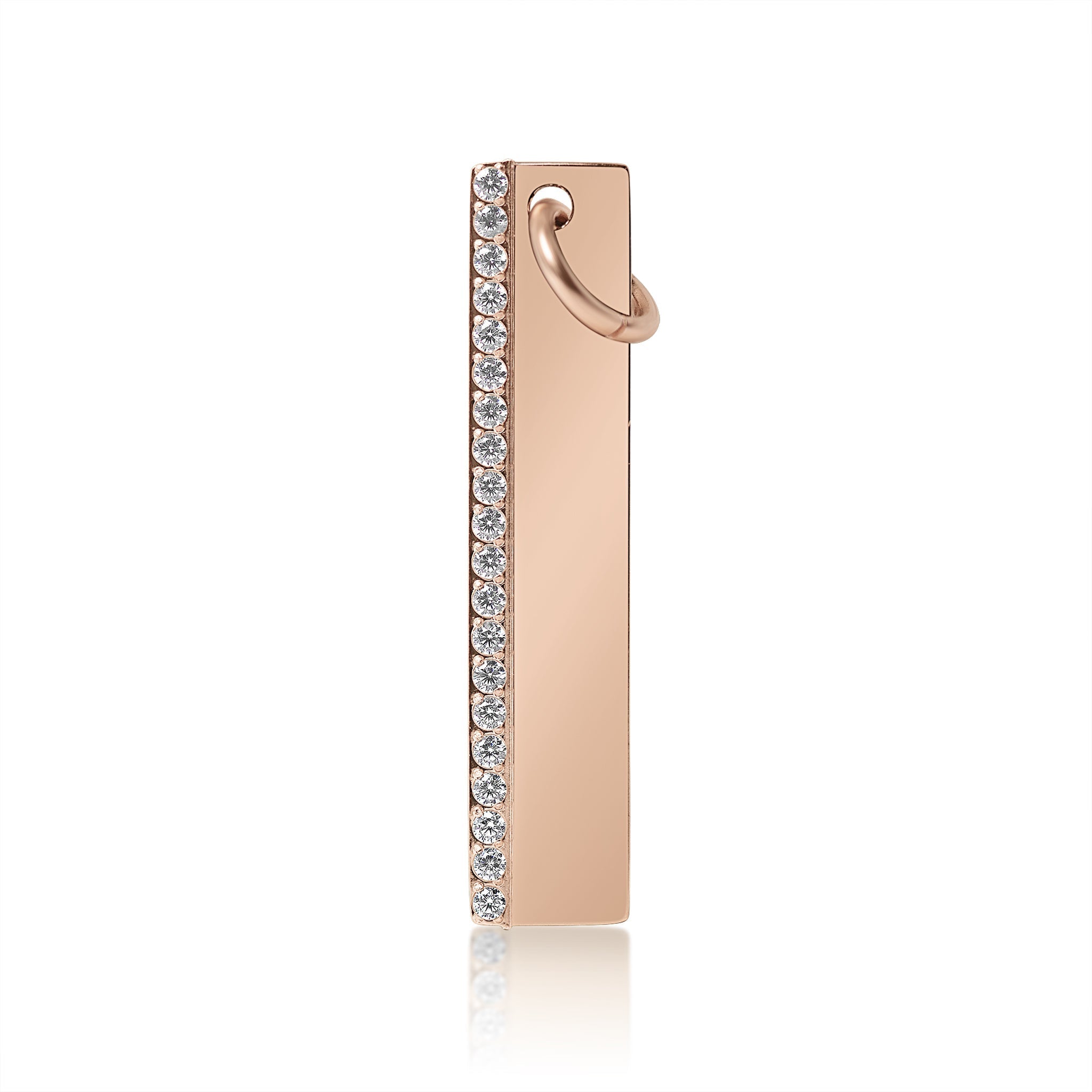 18K Gold CZ Pendant – Modern Gold Bar Pendant with CZ Stone Necklace - Pendants | Sunflower Soul Boutique