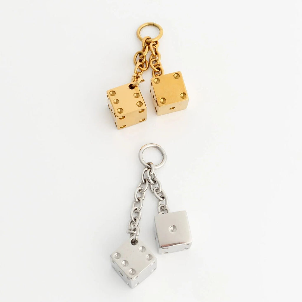 18K Gold Dice Charm – Durable Stainless Steel Jewelry With Minimalist Design - Charms | Sunflower Soul Boutique