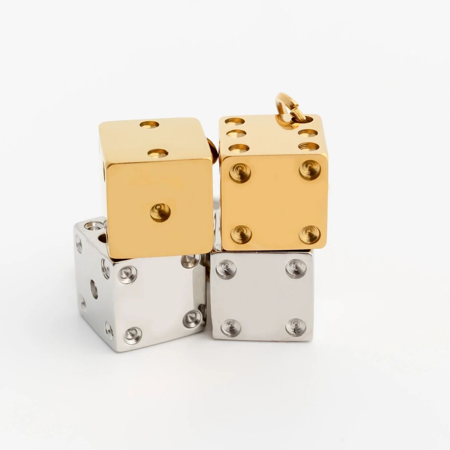 18K Gold Dice Charm – Durable Stainless Steel Jewelry With Minimalist Design - Charms | Sunflower Soul Boutique
