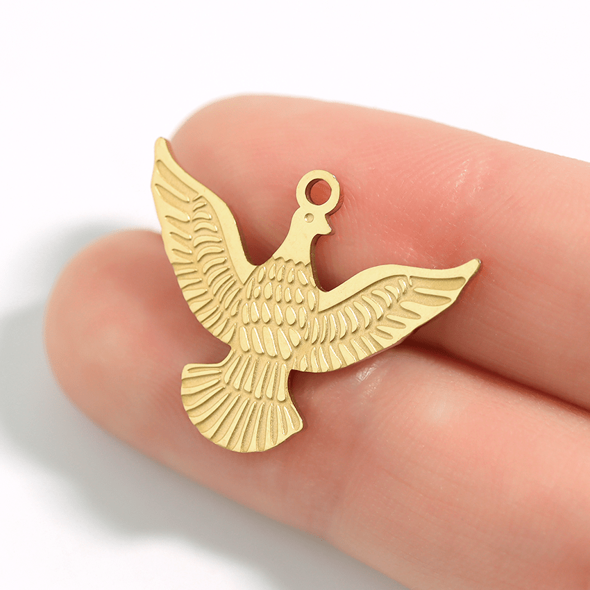 18K Gold Eagle Charm – Durable Stainless Steel PVD Coated Pendant Jewelry - charm | Sunflower Soul Boutique