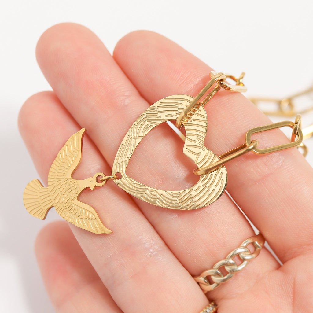 18K Gold Eagle Charm – Durable Stainless Steel PVD Coated Pendant Jewelry - charm | Sunflower Soul Boutique
