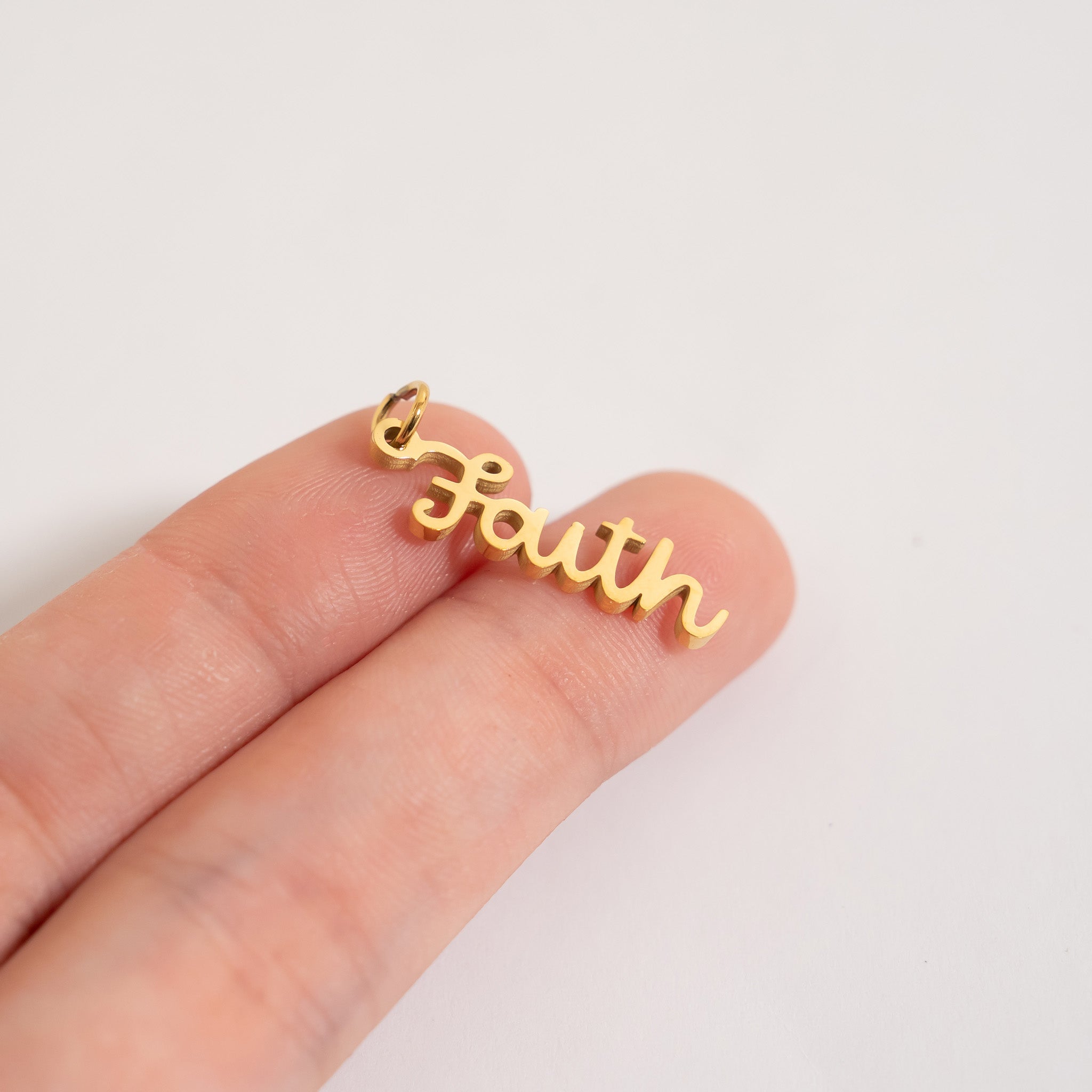 18K Gold Faith Charm – PVD Coated Stainless Steel Pendant | Symbol Of Hope Jewelry - charm | Sunflower Soul Boutique