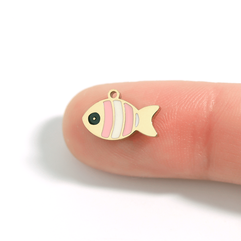18K Gold Fish Charm – Hypoallergenic Pendant | Stainless Steel Nautical Jewelry - charm | Sunflower Soul Boutique