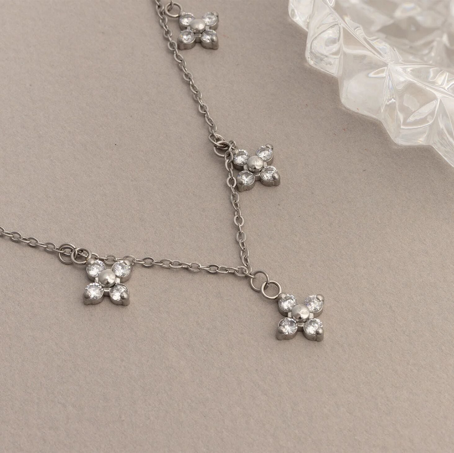 18K Gold Floral Necklace – Hypoallergenic Dangle Pendant With Stainless Steel Chain - Necklaces | Sunflower Soul Boutique