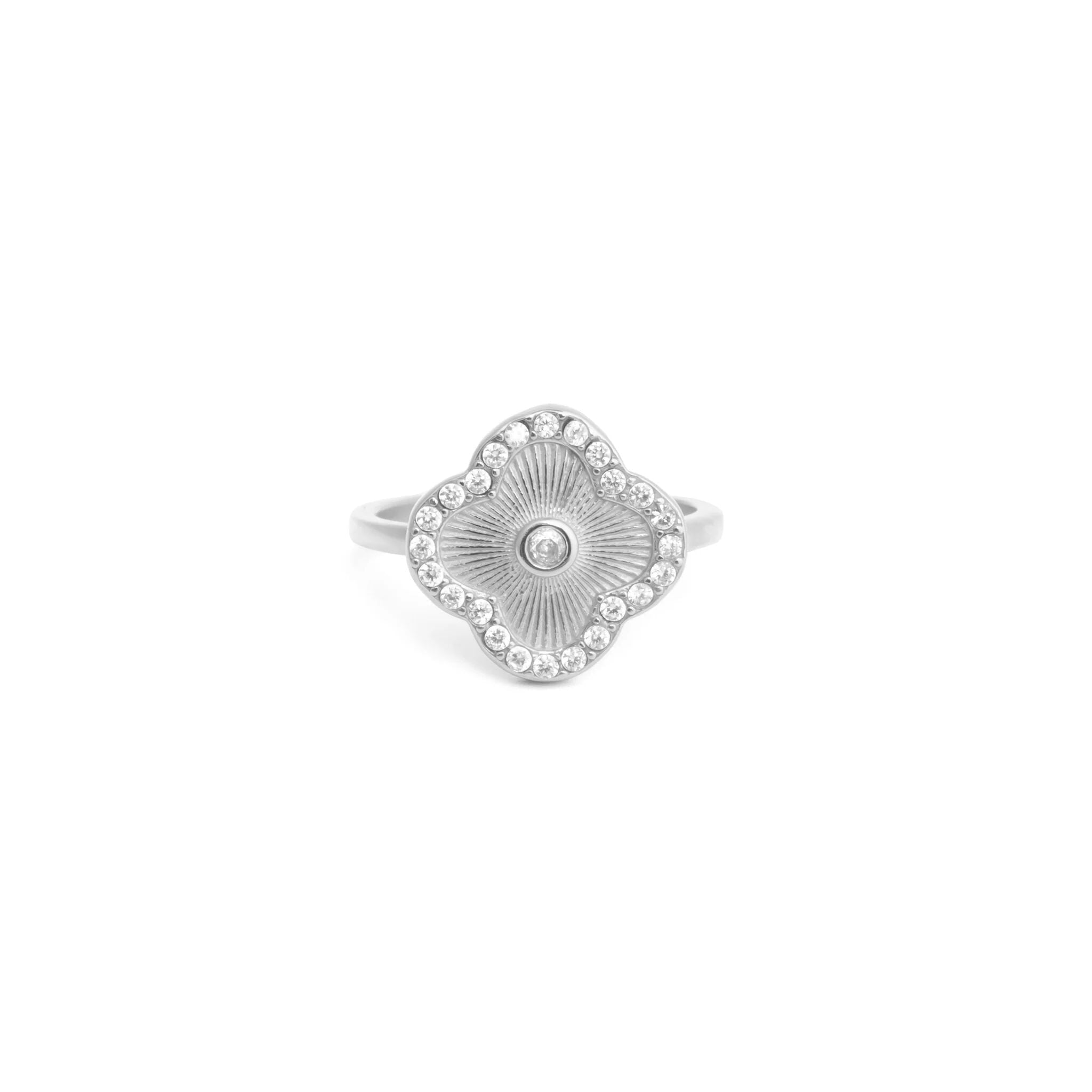 18K Gold Floral Ring – Hand Embossed Stainless Steel Ring With Fade Resistant Coating - Rings | Sunflower Soul Boutique
