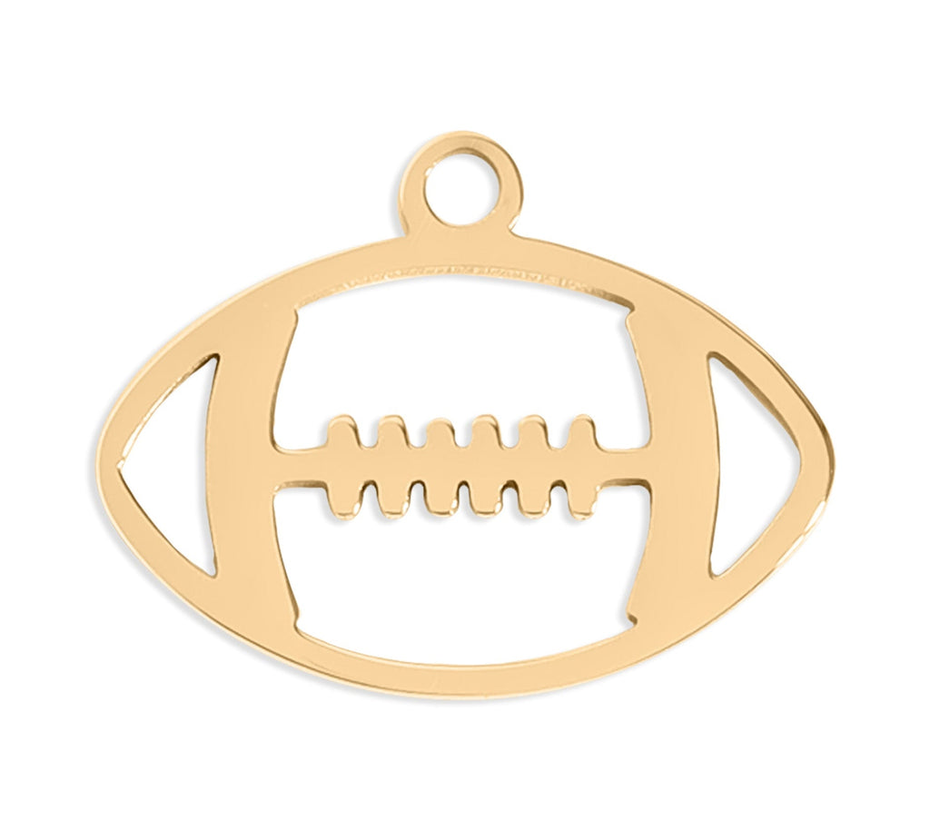 18K Gold Football Charm – Waterproof PVD Coated Stainless Steel Pendant - charm | Sunflower Soul Boutique