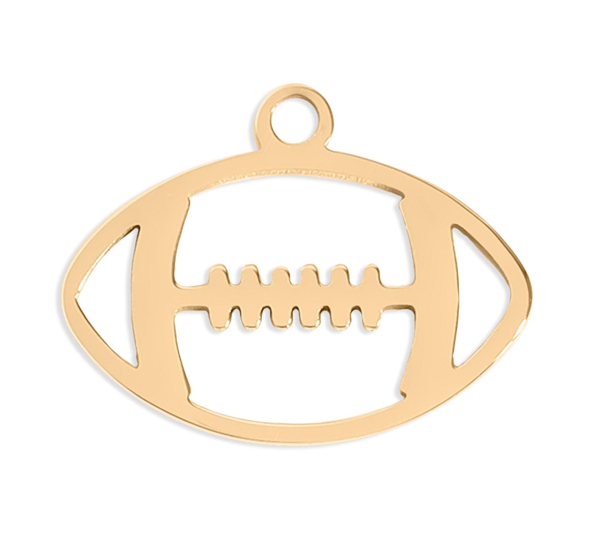 18K Gold Football Charm – Waterproof PVD Coated Stainless Steel Pendant - charm | Sunflower Soul Boutique
