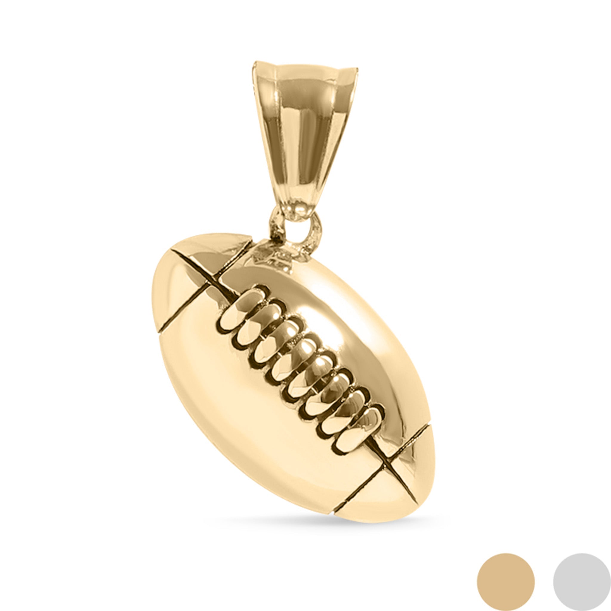 18K Gold Football Pendant – 3D Sports Jewelry Charm | PVD Coated Steel - Pendants | Sunflower Soul Boutique
