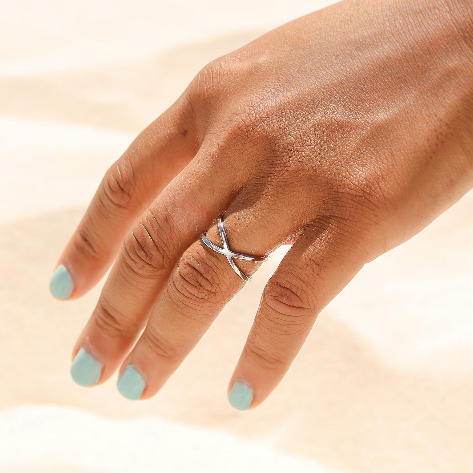 18K Gold Geometric Ring – Modern Criss-Cross Stainless Steel Statement Jewelry - Ring | Sunflower Soul Boutique
