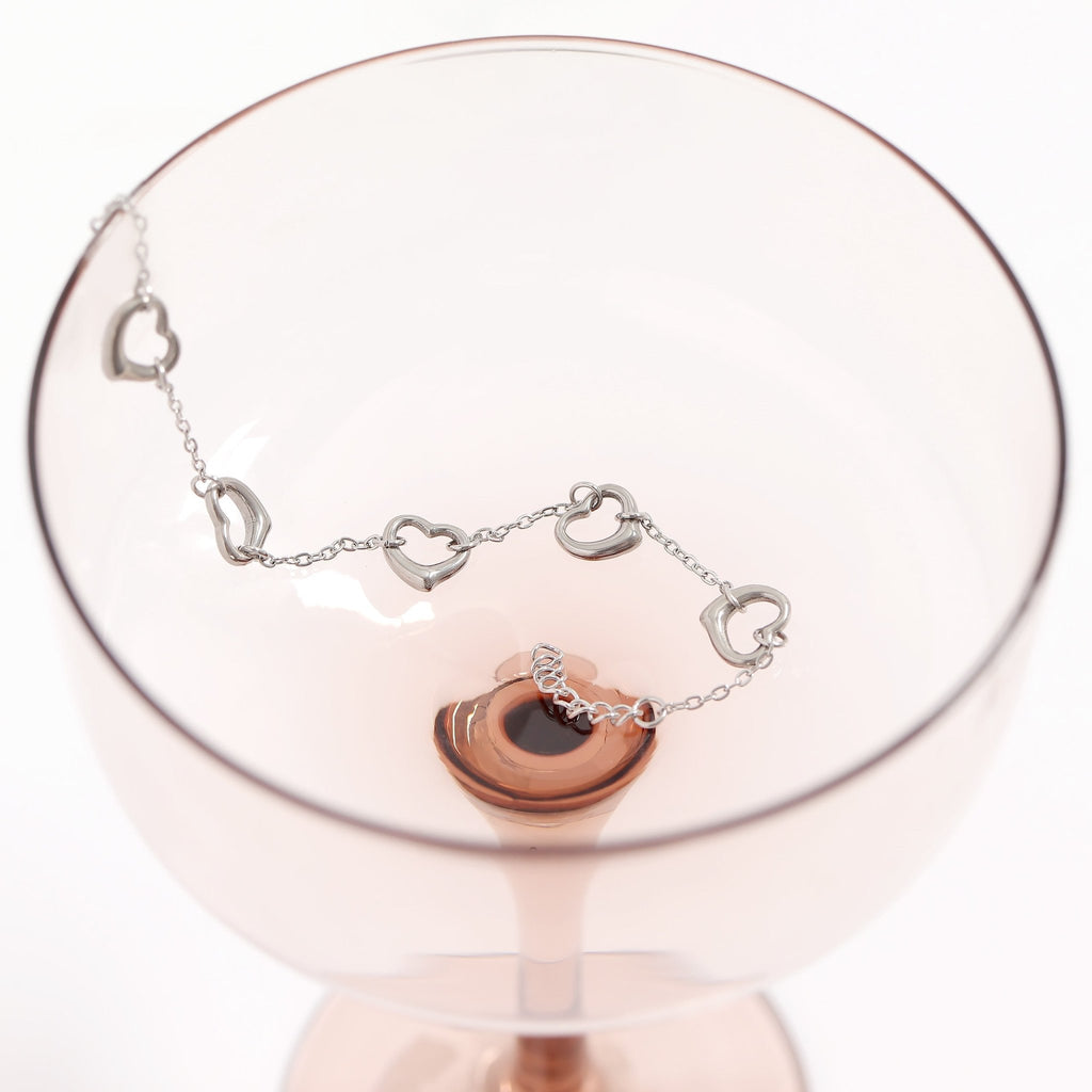 18K Gold Heart Bracelet – PVD Coated Stainless Steel Station Chain Jewelry - bracelet | Sunflower Soul Boutique