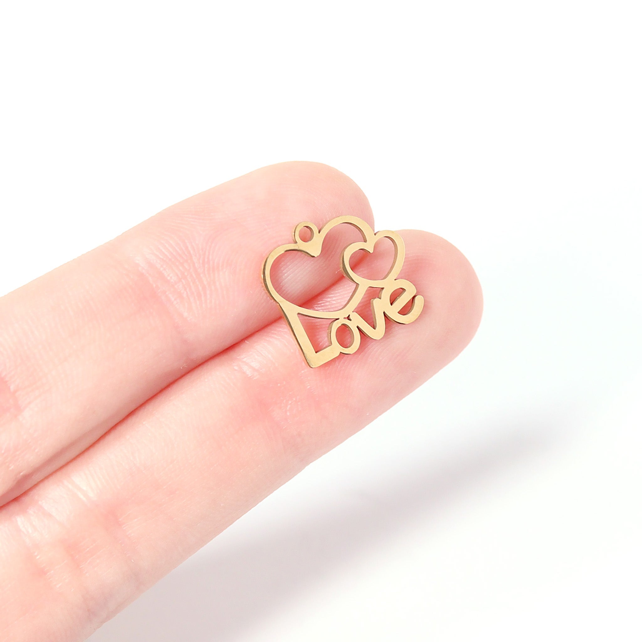 18K Gold Heart Charm – Cutout Love Pendant | PVD Coated Stainless Steel Jewelry - charm | Sunflower Soul Boutique