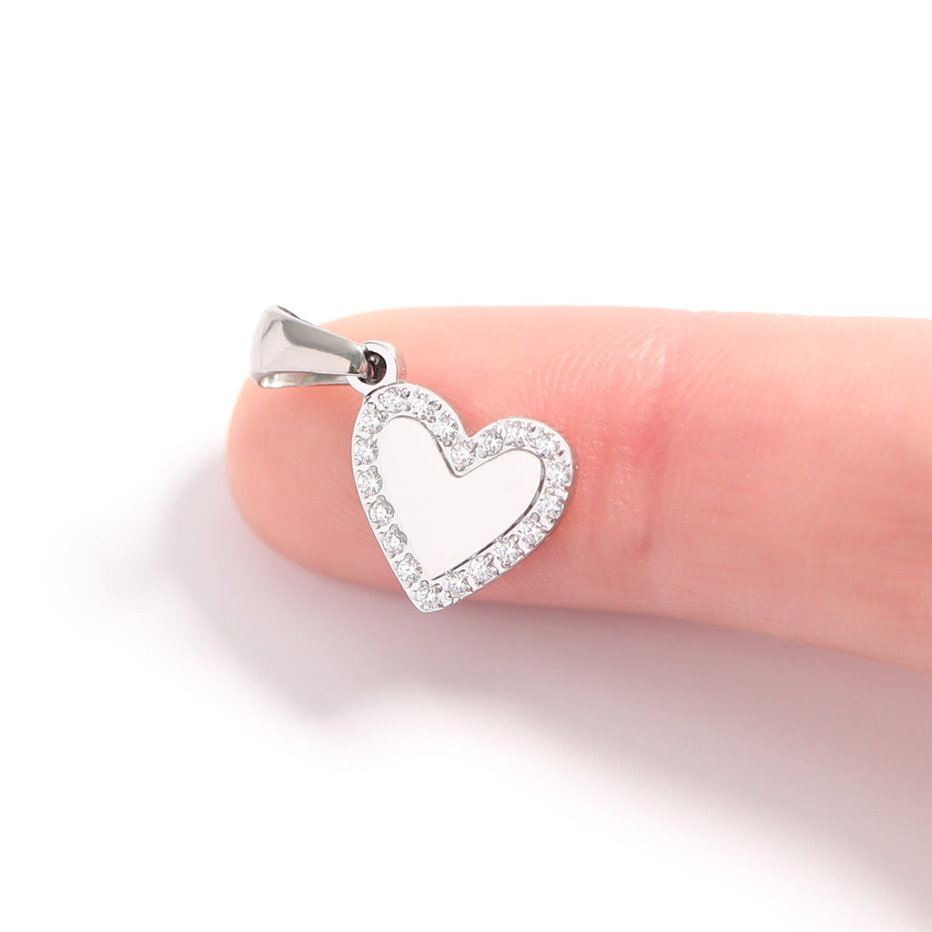 18K Gold Heart Charm – Durable Stainless Steel Charm with Sparkling CZ Pendant - Pendants | Sunflower Soul Boutique