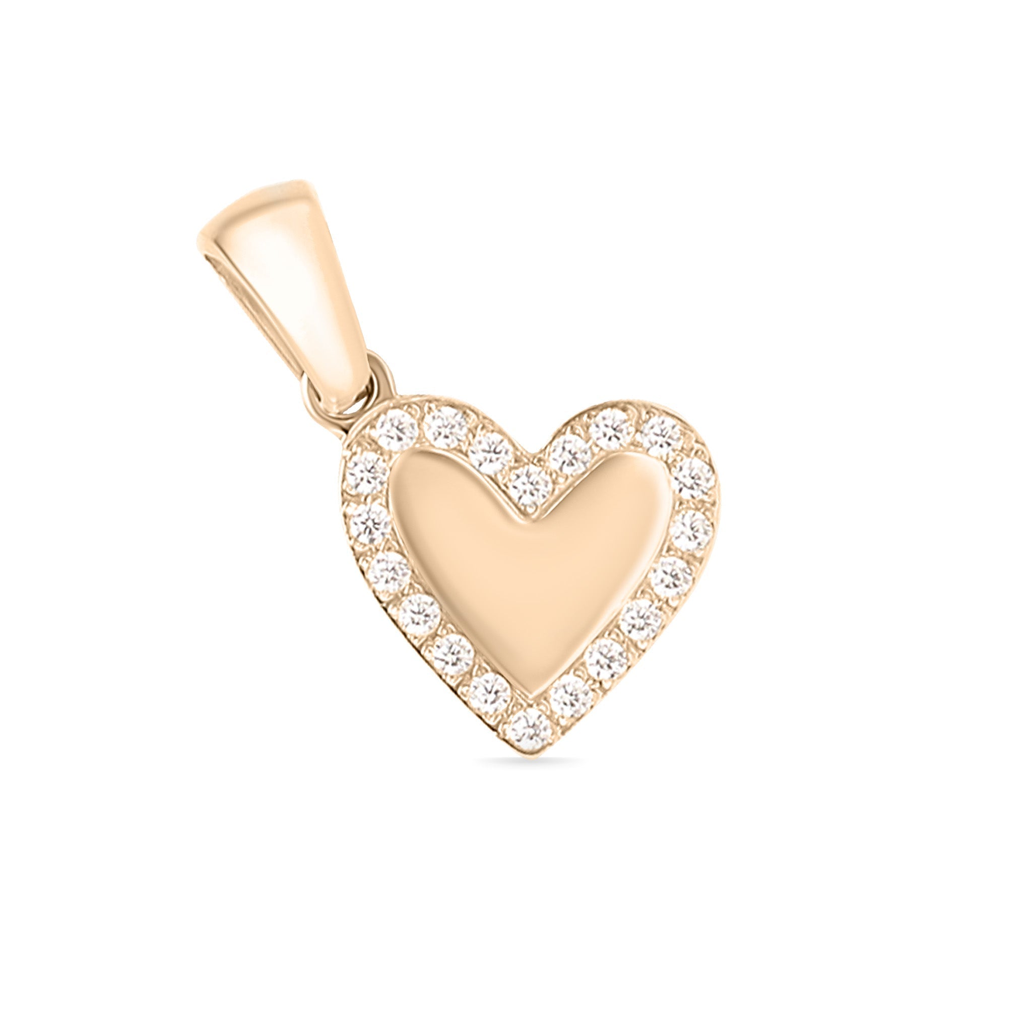 18K Gold Heart Charm – Durable Stainless Steel Charm with Sparkling CZ Pendant - Pendants | Sunflower Soul Boutique