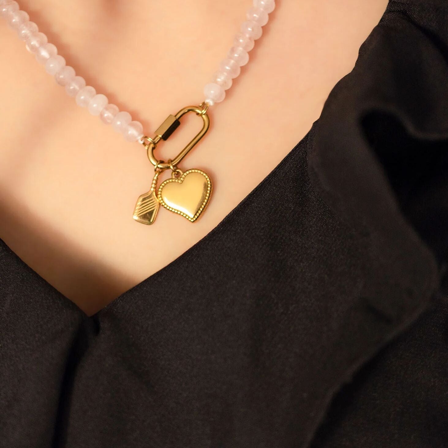 18K Gold Heart Charm – Durable Stainless Steel Pendant | Hypoallergenic Gift - charm | Sunflower Soul Boutique