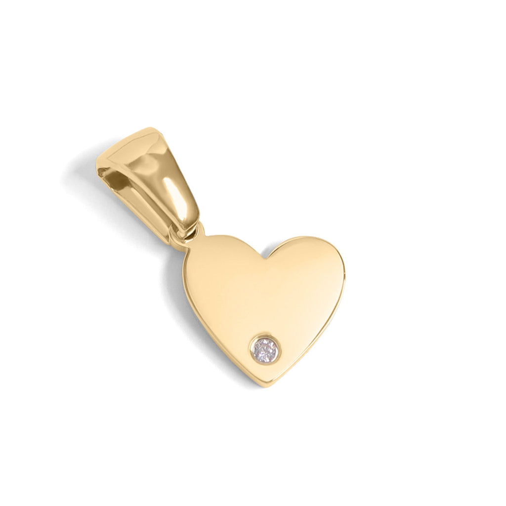 18K Gold Heart Charm – Durable Stainless Steel Pendant with CZ Accent Sparkle - charm | Sunflower Soul Boutique