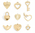 18K Gold Heart Charm Set – Hypoallergenic Stainless Steel Charms for Sensitive Skin - charm | Sunflower Soul Boutique