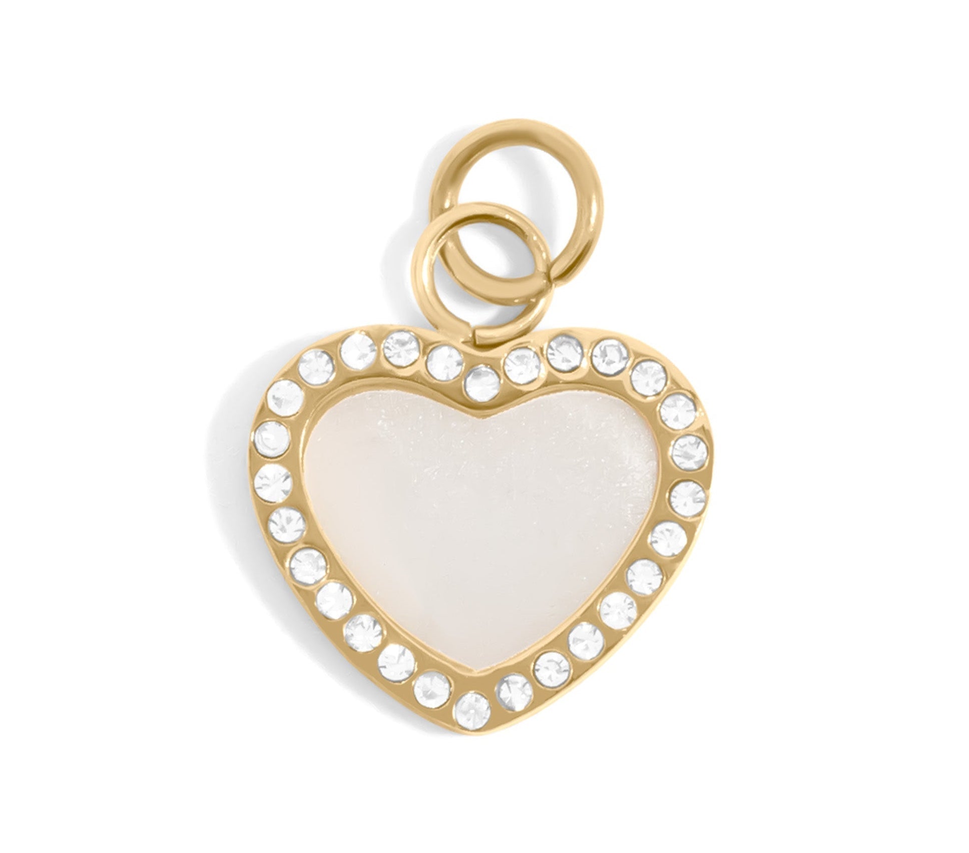 18K Gold Heart Charm – Stainless Steel Charm with Pearl Pendant | Hypoallergenic Jewelry Gift - charm | Sunflower Soul Boutique