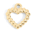 18K Gold Heart Charm – Textured Stainless Steel Pendant for Bracelets & Necklaces - charm | Sunflower Soul Boutique
