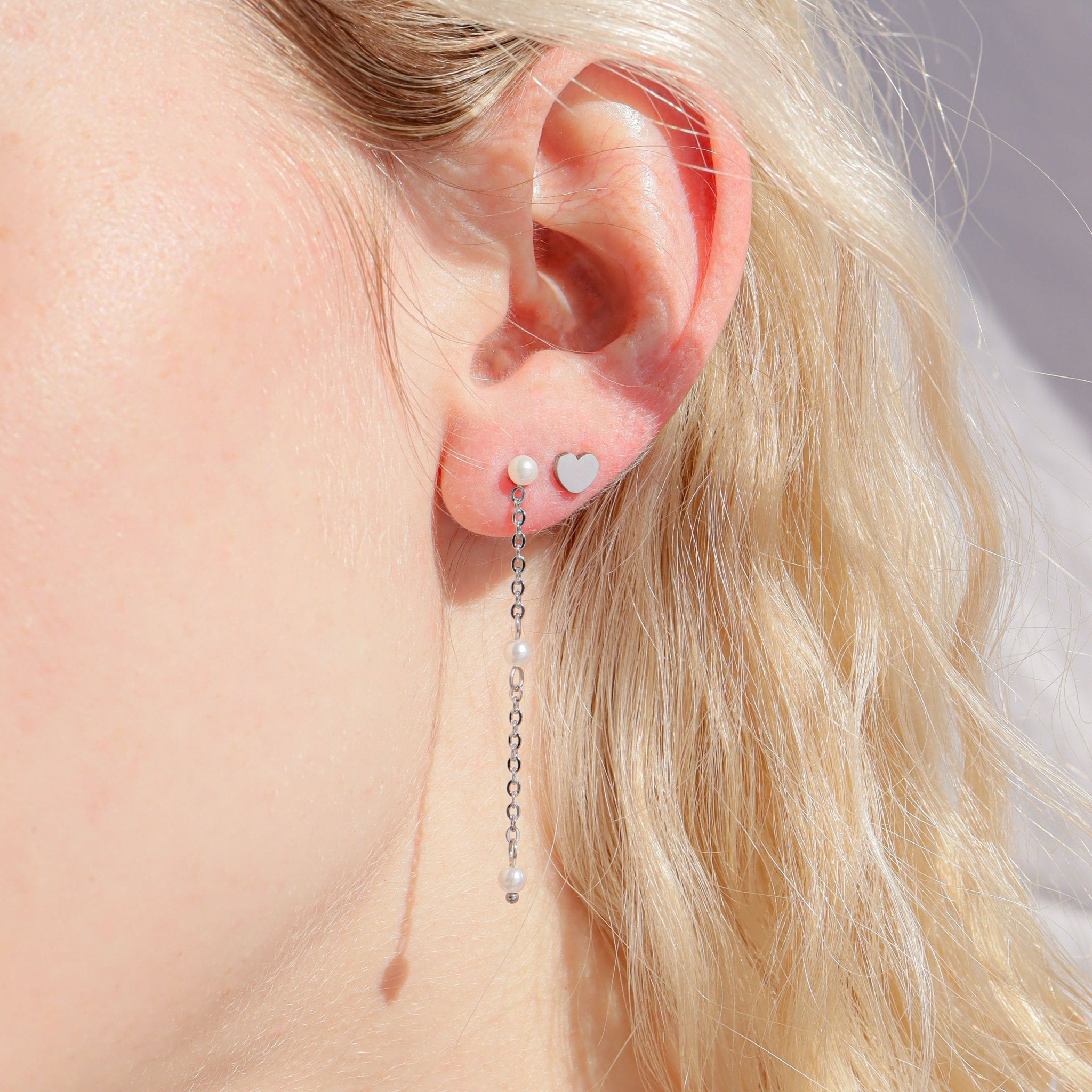18K Gold Heart Earrings – Hypoallergenic Stainless Steel Studs | Minimalist Design - Earring | Sunflower Soul Boutique