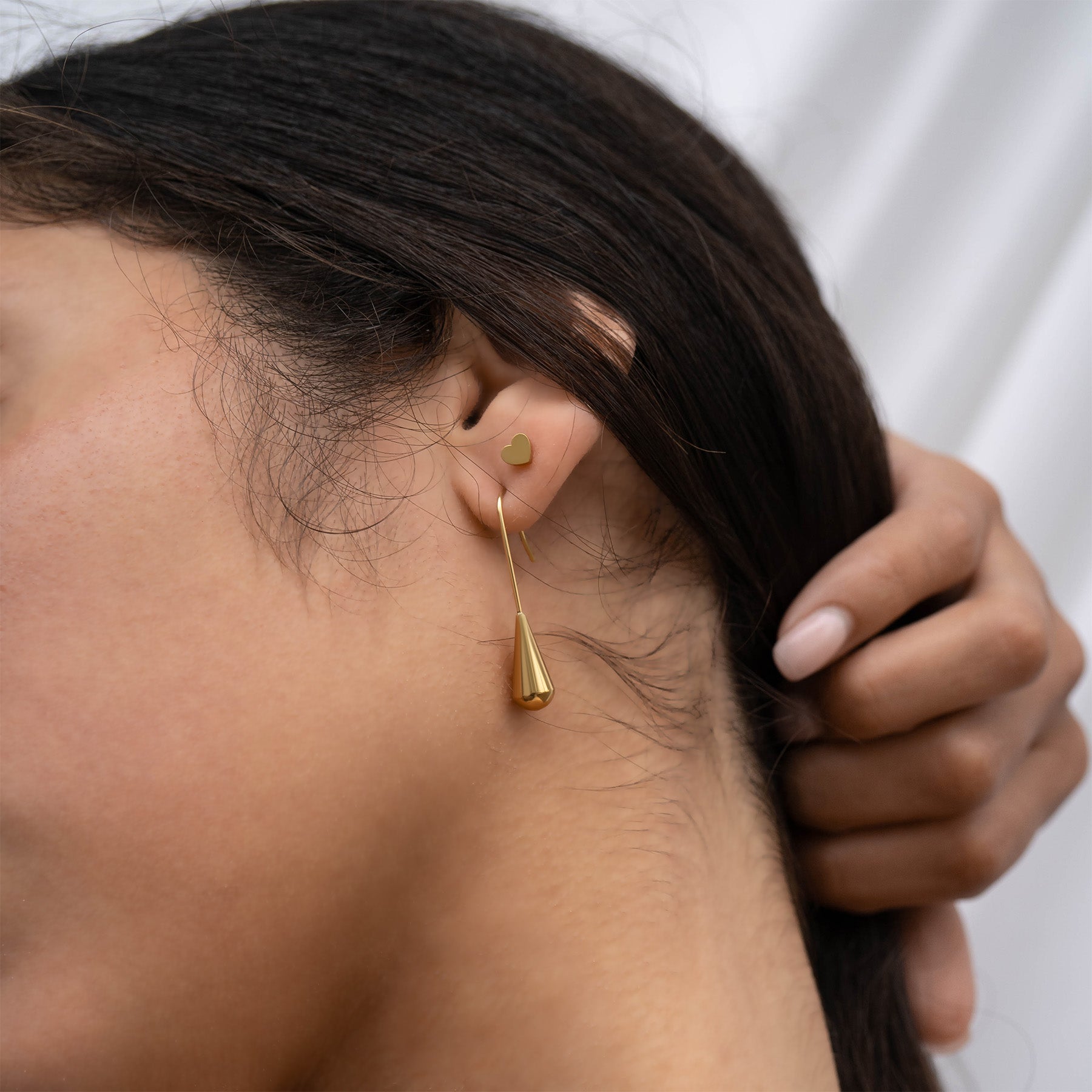 18K Gold Heart Earrings – Hypoallergenic Stainless Steel Studs | Minimalist Design - Earring | Sunflower Soul Boutique
