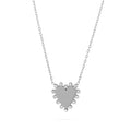 18K Gold PVD Stainless Steel Heart Pendant Necklace- silver main