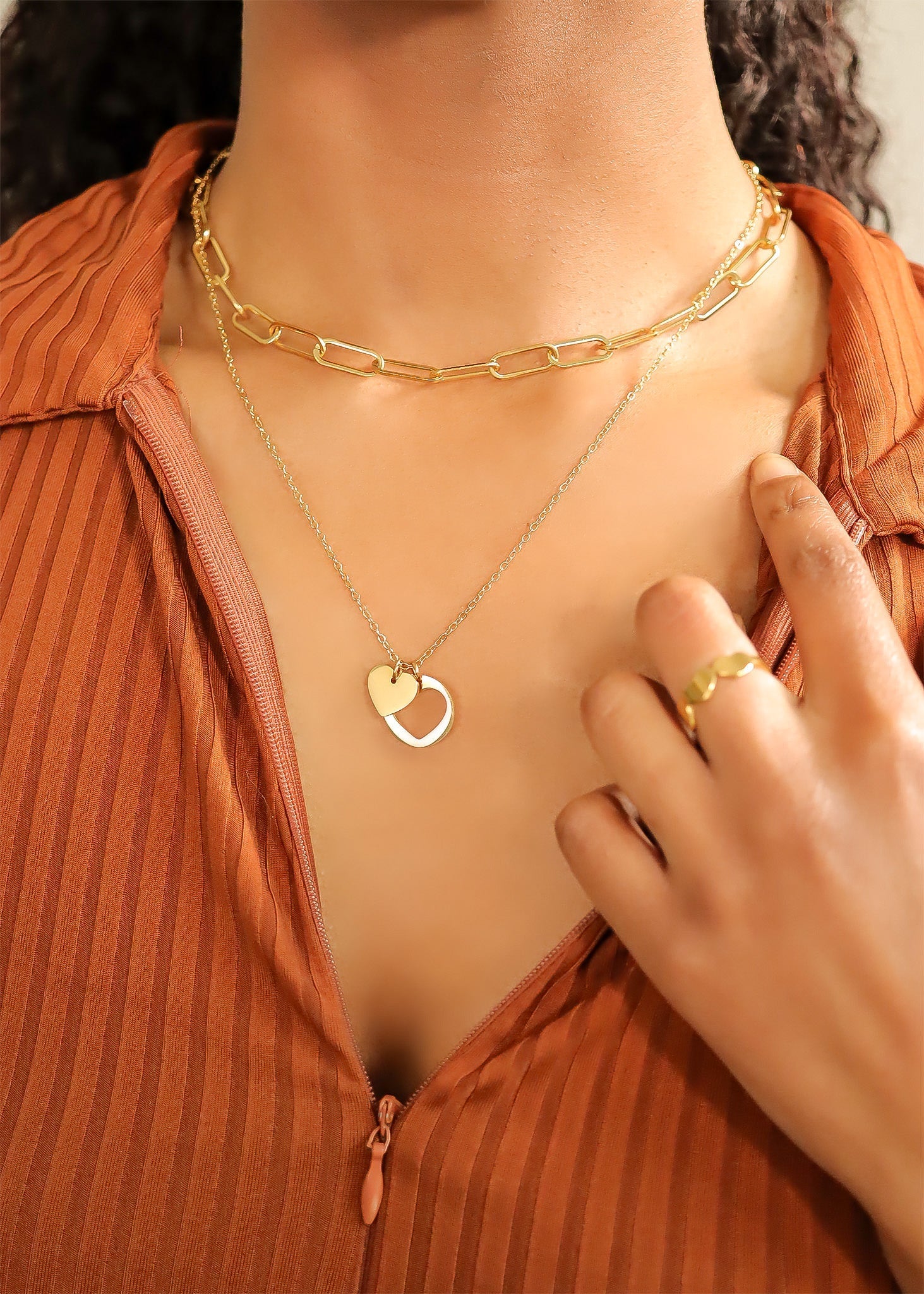 18K Gold Heart Necklace | Hypoallergenic Gold Chain with 316L Surgical Steel & Romantic Pendant - Necklaces | Sunflower Soul Boutique