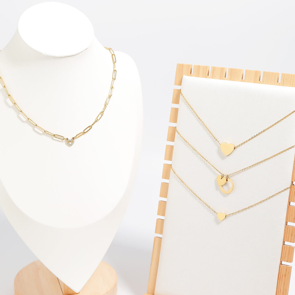 18K Gold Heart Necklace | Hypoallergenic Gold Chain with 316L Surgical Steel & Romantic Pendant - Necklaces | Sunflower Soul Boutique