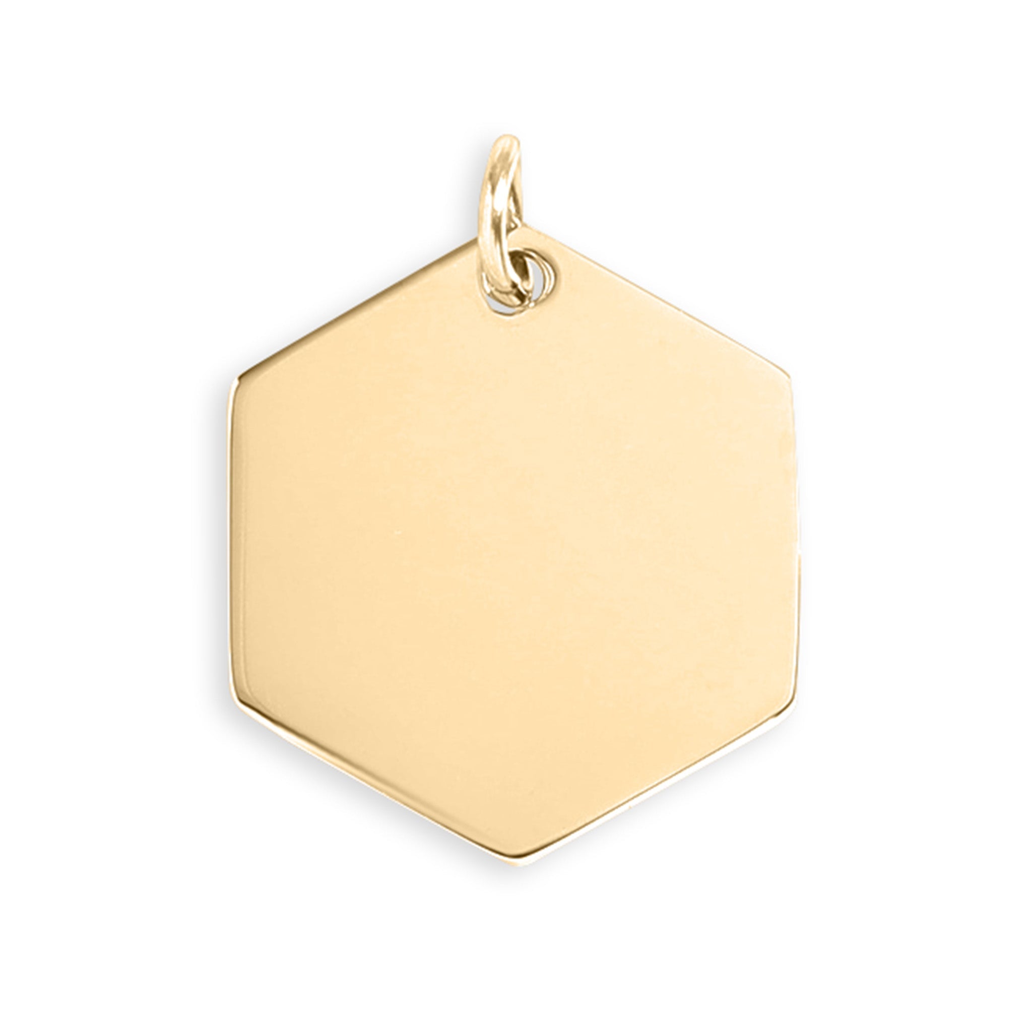 18K Gold Hexagon Pendant – Durable Surgical Steel Blank Engraving Charm - Pendants | Sunflower Soul Boutique