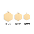 18K Gold Hexagon Pendant – Durable Surgical Steel Blank Engraving Charm - Pendants | Sunflower Soul Boutique