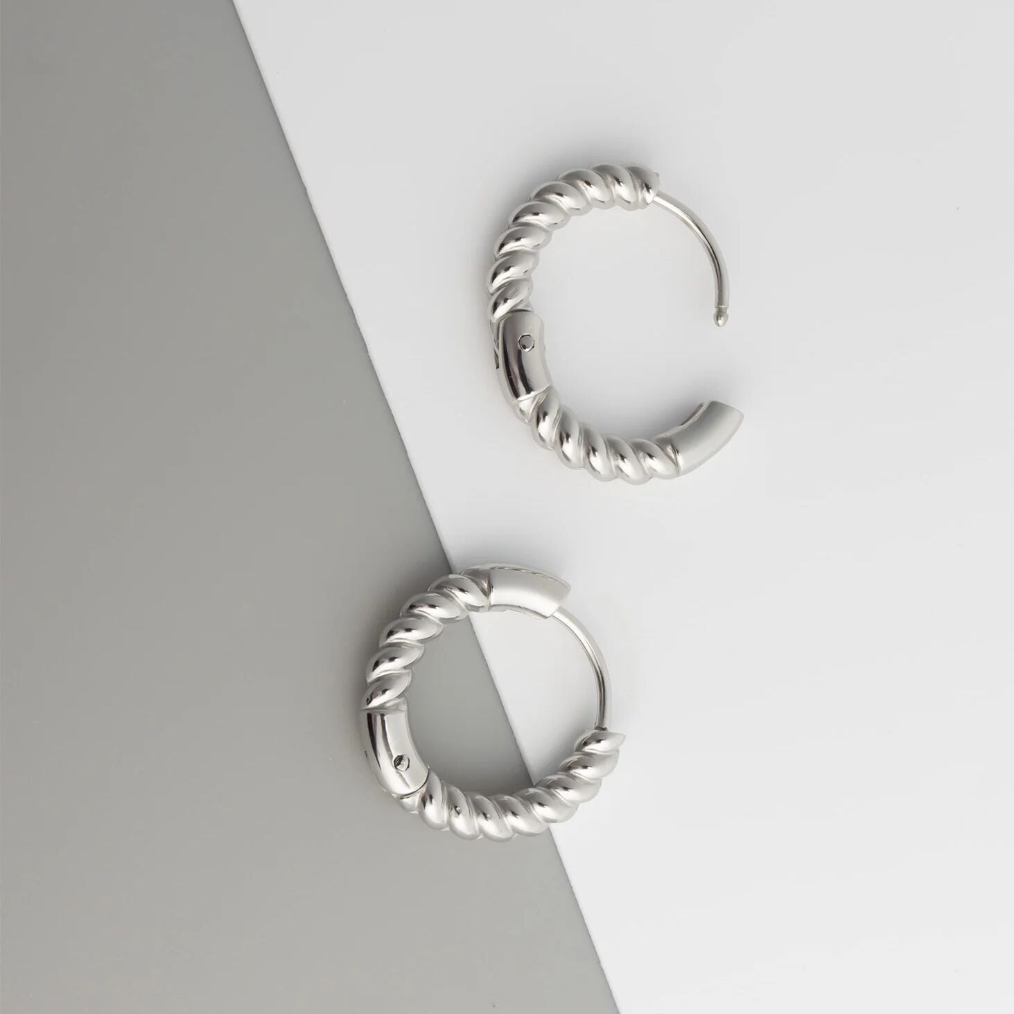 18K Gold Hoop Earrings – Twisted Hoop Design | Hypoallergenic Stainless Steel - Earrings | Sunflower Soul Boutique