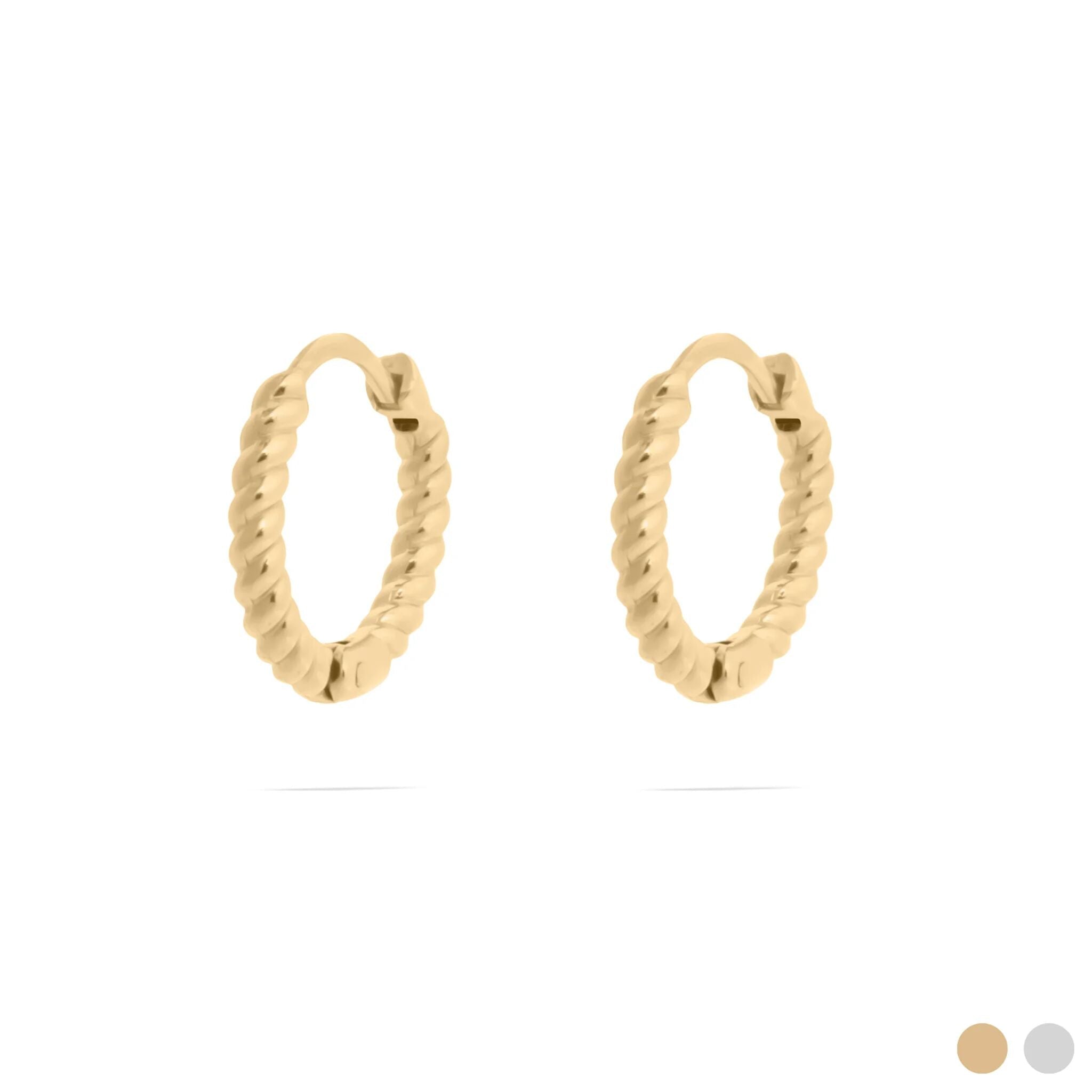 18K Gold Hoop Earrings – Twisted Hoop Design | Hypoallergenic Stainless Steel - Earrings | Sunflower Soul Boutique