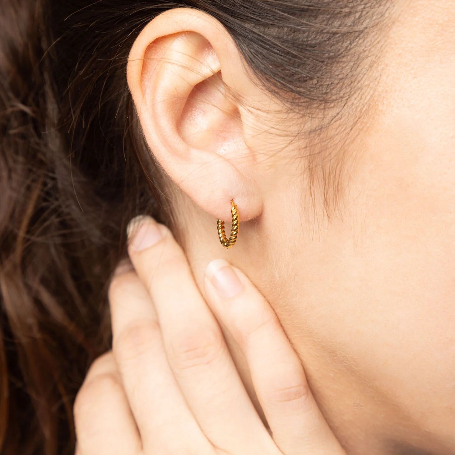 18K Gold Hoop Earrings – Twisted Hoop Design | Hypoallergenic Stainless Steel - Earrings | Sunflower Soul Boutique