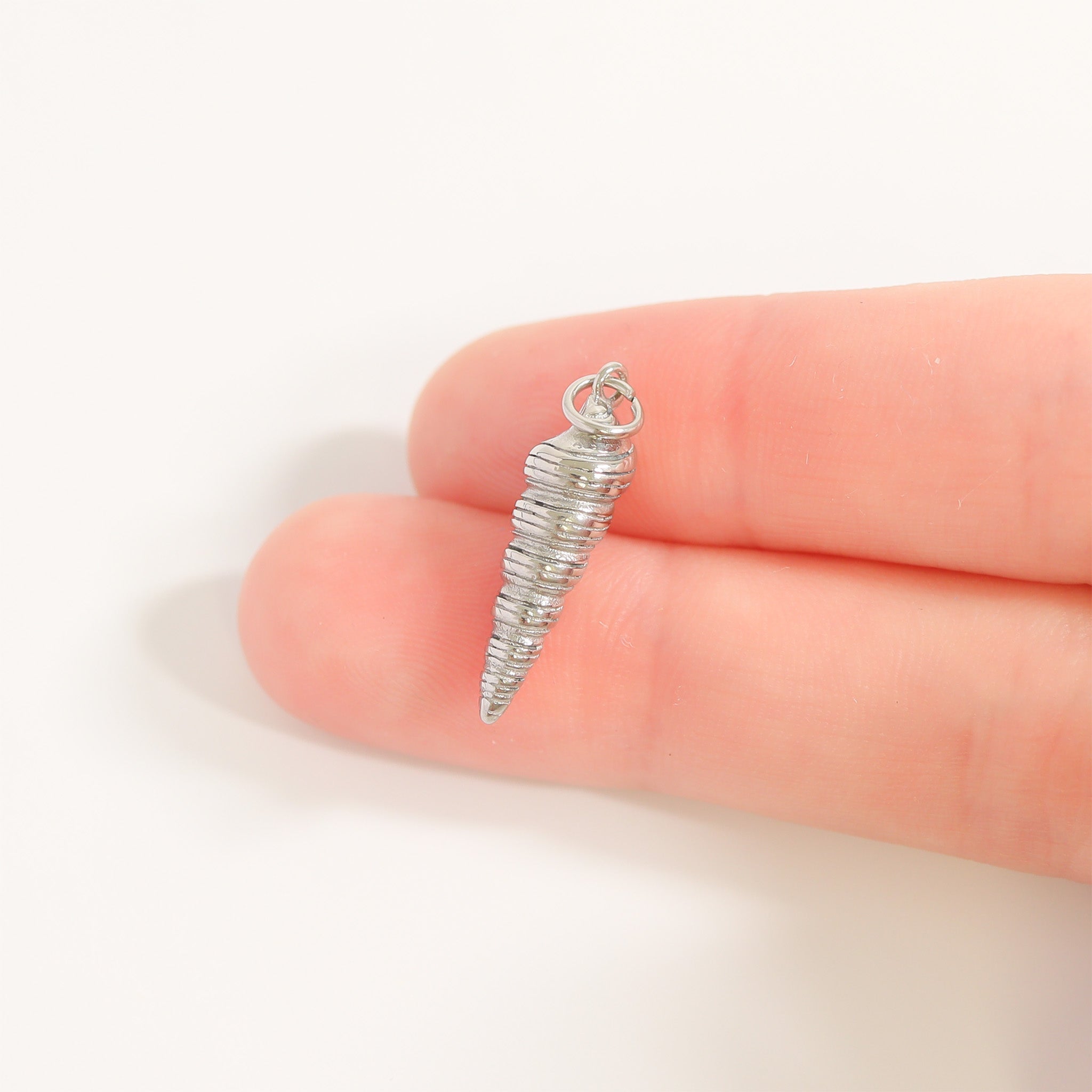 18K Gold Horn Charm – Waterproof Stainless Steel Shell Shaped Pendant for Ocean Lovers - charm | Sunflower Soul Boutique