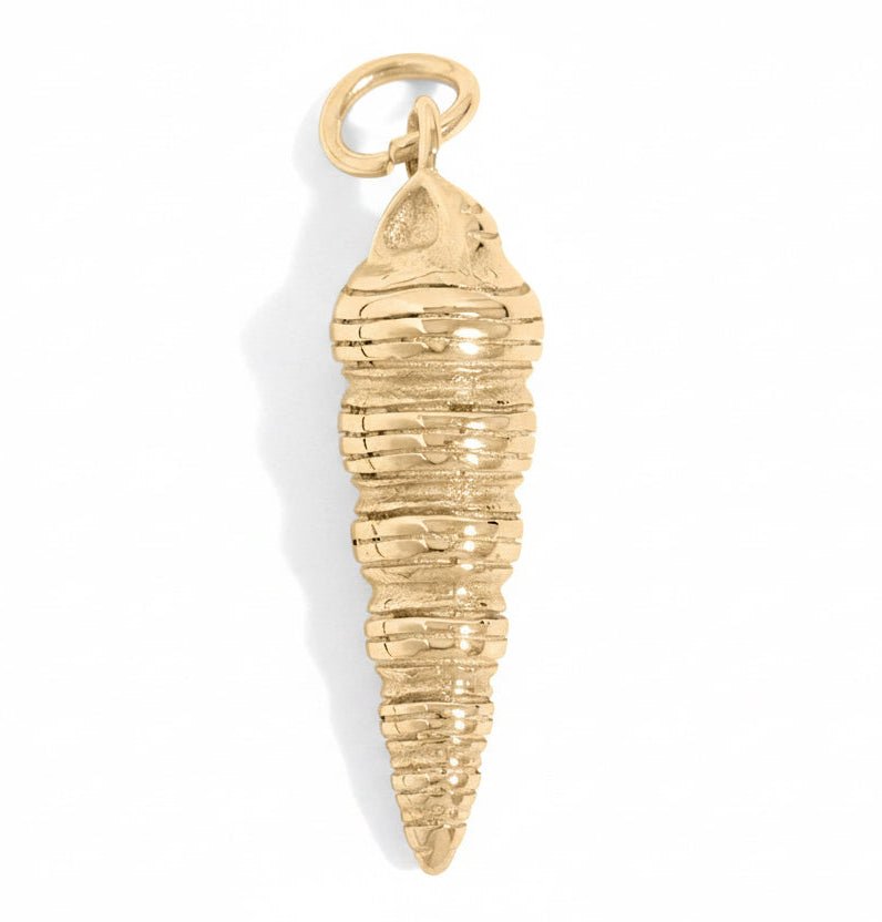 18K Gold Horn Charm – Waterproof Stainless Steel Shell Shaped Pendant for Ocean Lovers - charm | Sunflower Soul Boutique