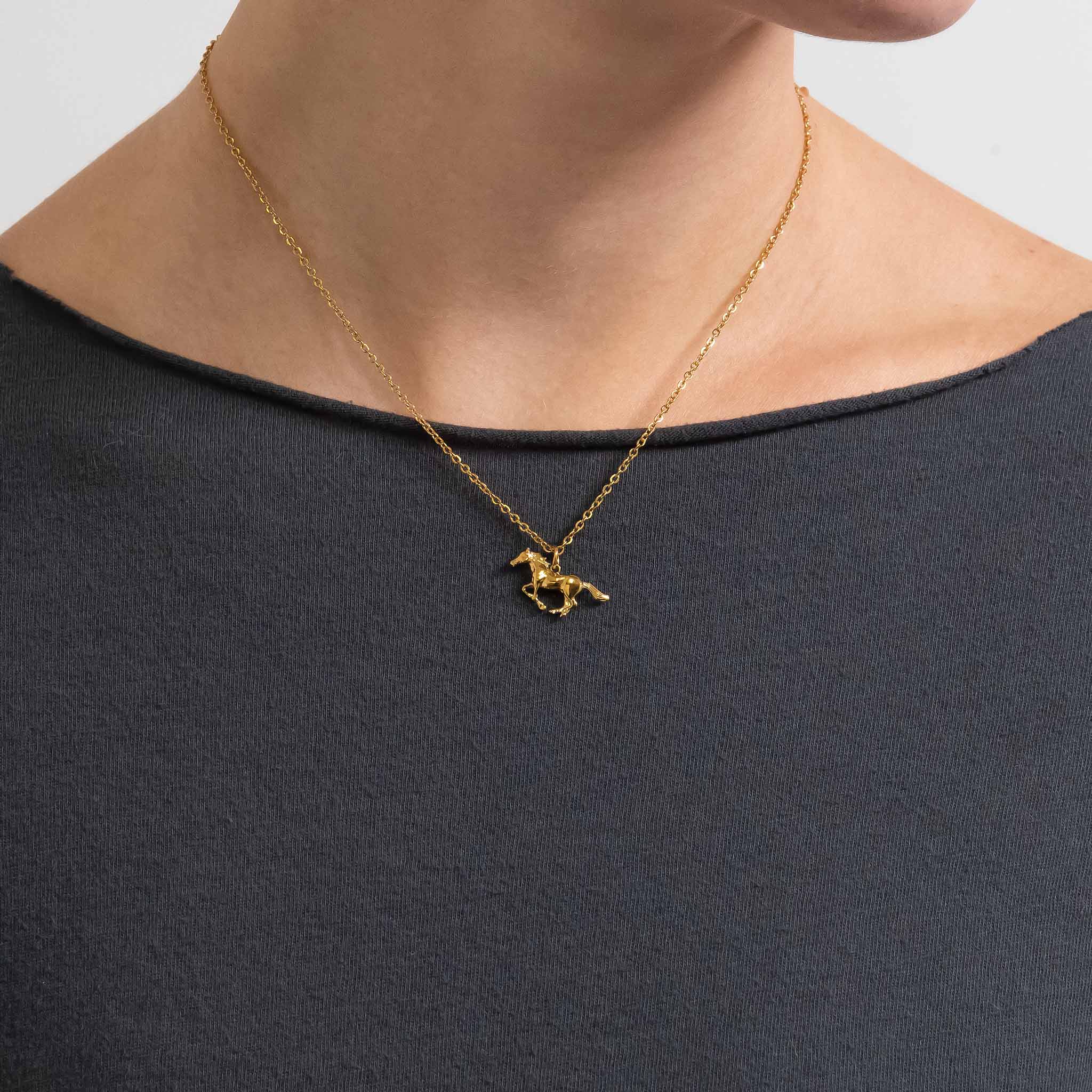 18K Gold Horse Charm – Durable Stainless Steel Charm with Gold PVD Coating - charm | Sunflower Soul Boutique