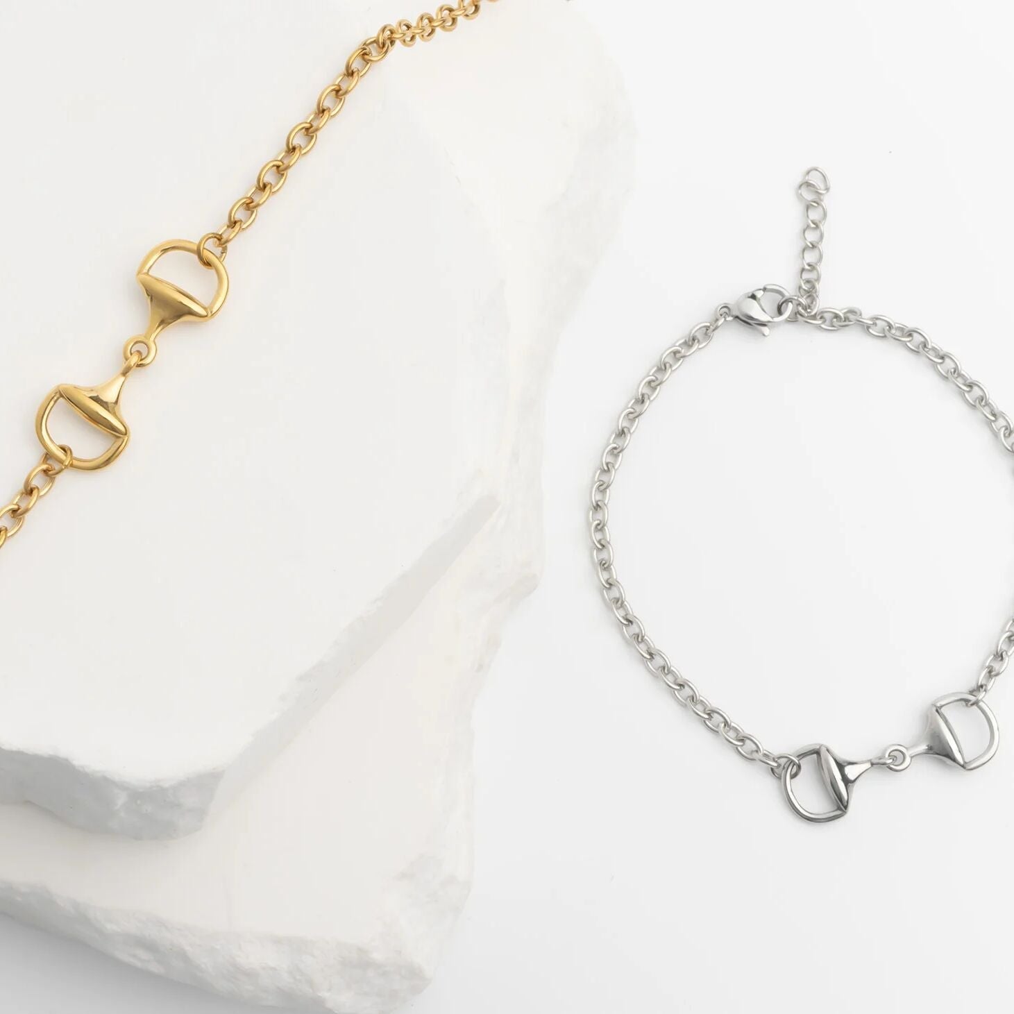18K Gold Horsebit Bracelet – Adjustable Clasp, Scratch-Resistant Gold PVD Finish - Bracelets | Sunflower Soul Boutique