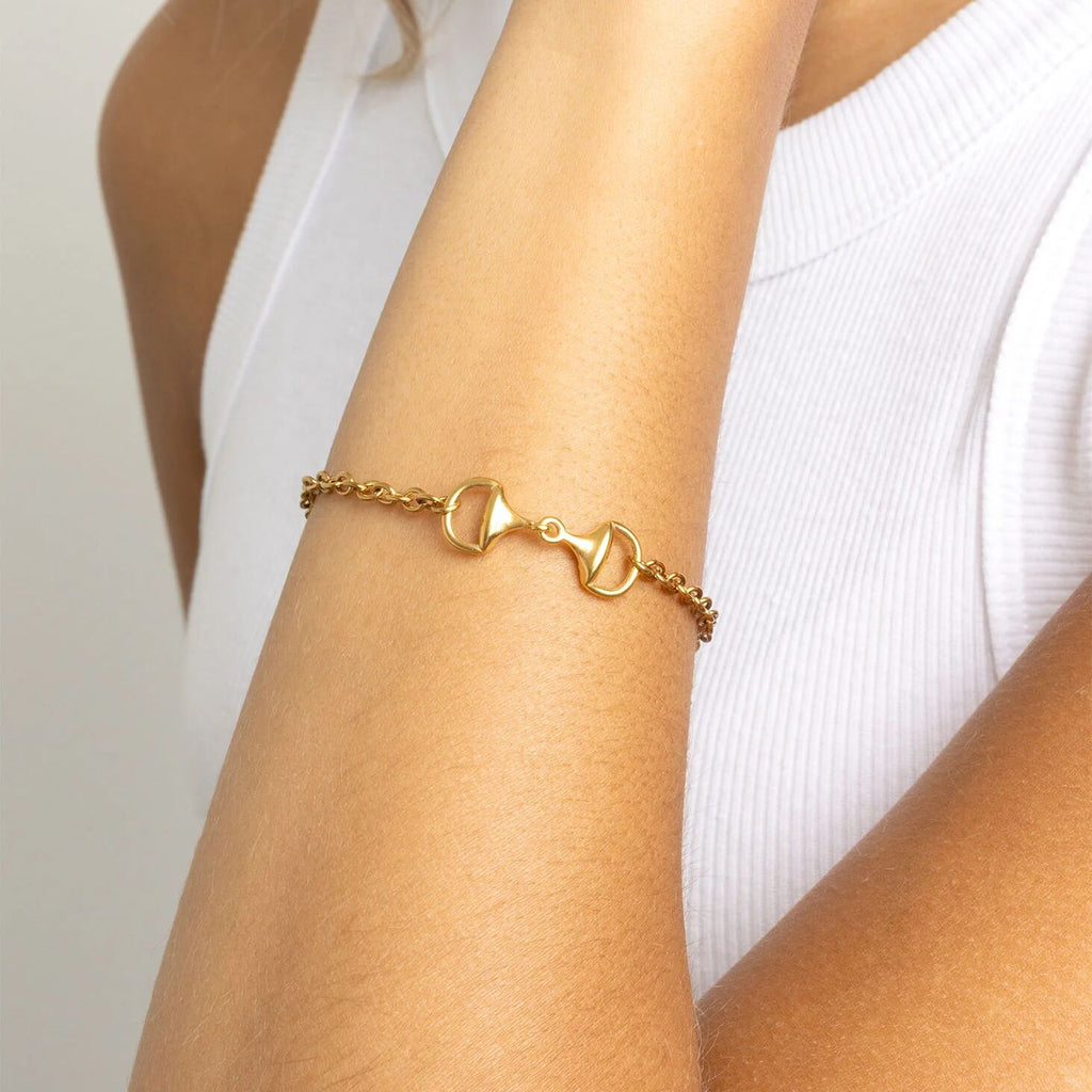 18K Gold Horsebit Bracelet – Adjustable Clasp, Scratch-Resistant Gold PVD Finish - Bracelets | Sunflower Soul Boutique