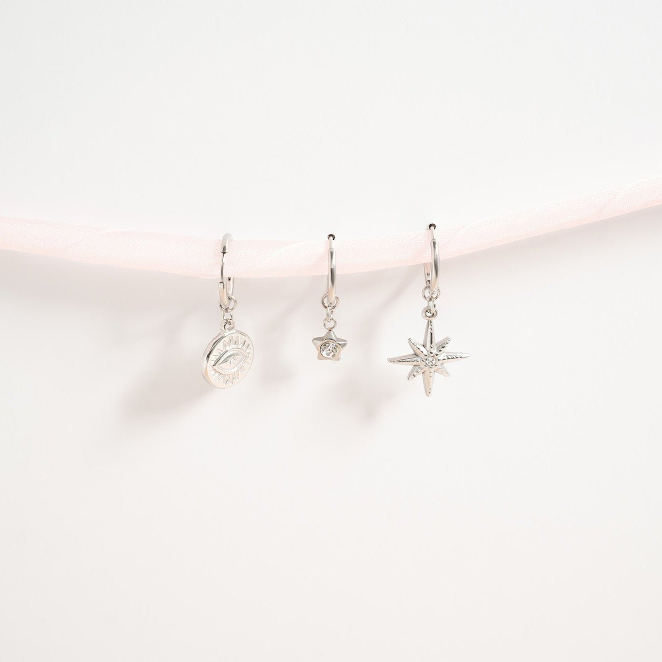 18K Gold Huggie Earrings – Celestial CZ Star Pendant | Hypoallergenic Gold Hoops - Earrings | Sunflower Soul Boutique